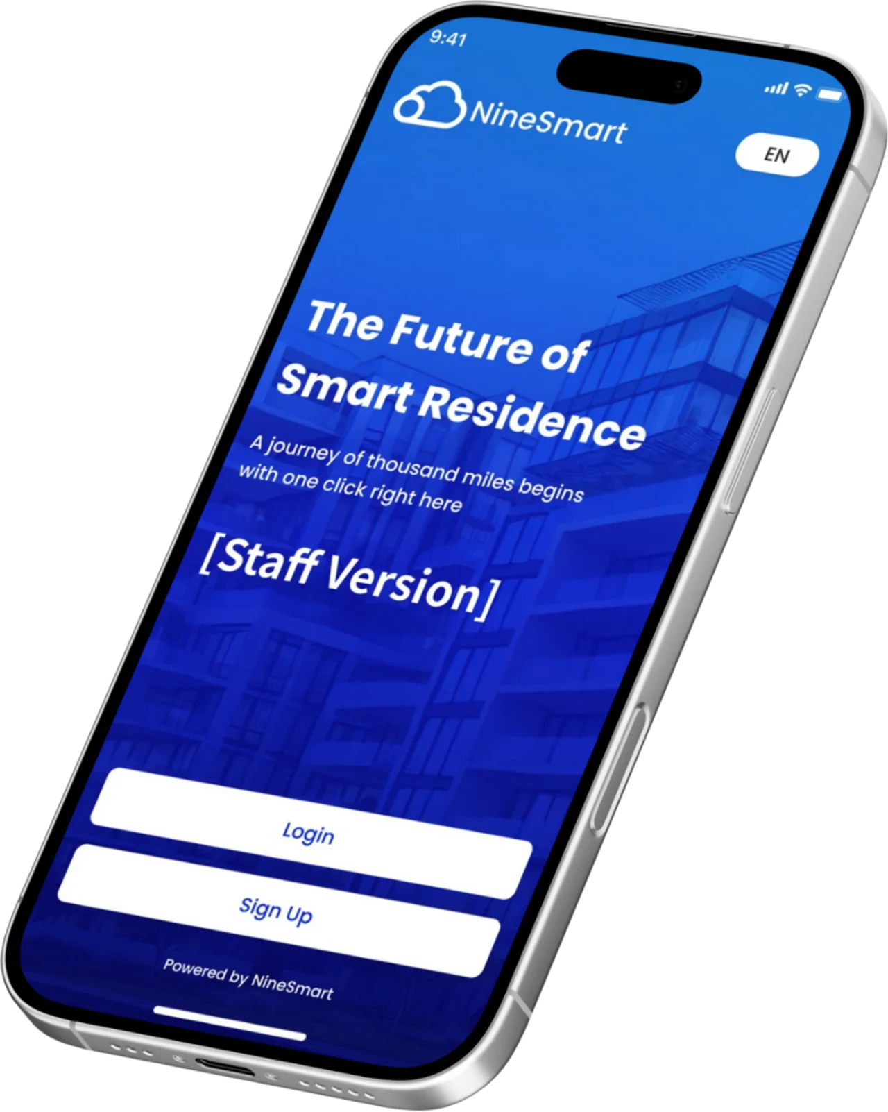 Smart Property staff app shown on a mobile device