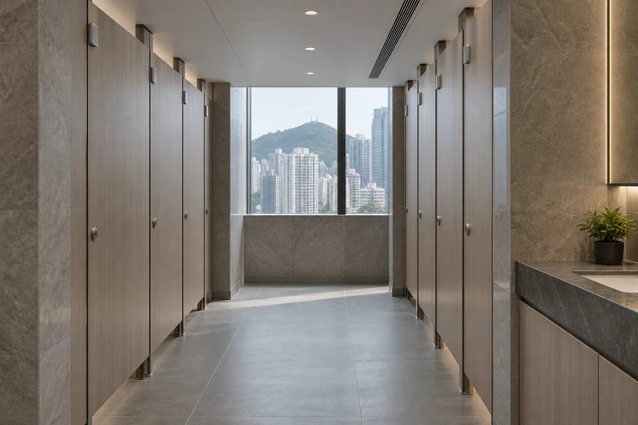 Washroom cubicles and entrance for occupancy monitoring
